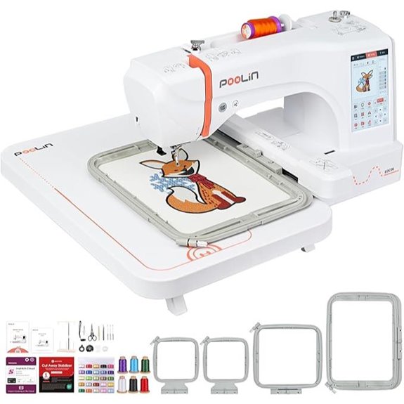 embroidery machine with accessories