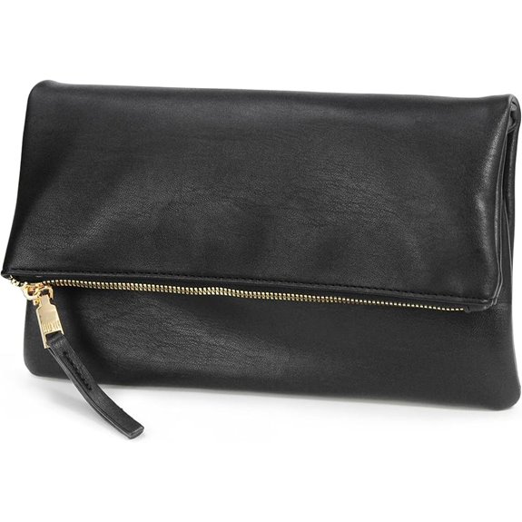 Women's Vegan Leather Zipper Clutch Crossbody Bag