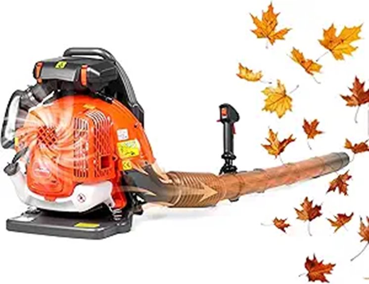 Upgraded 65cc Gas Backpack Leaf Blower with 2-Stage Filter