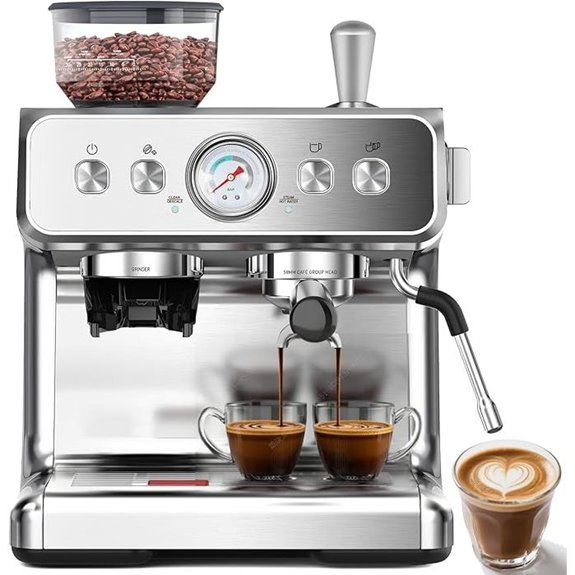 20 Bar Espresso Machine with Grinder & Frother