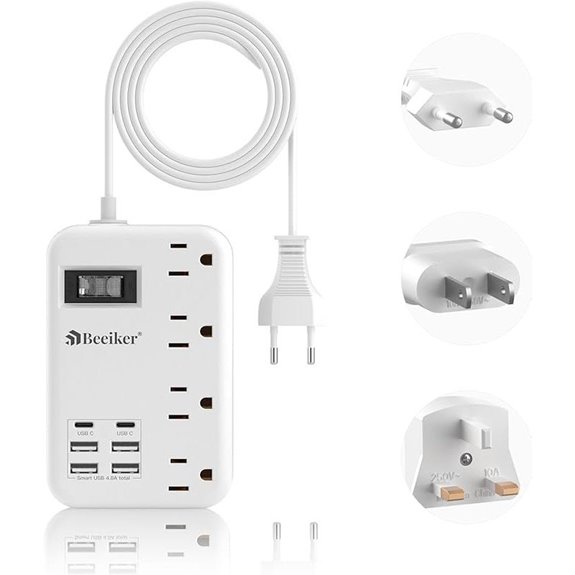 European Travel Power Adapter with USB and Outlets