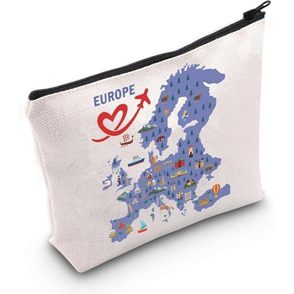 Europe Travel Cosmetic Bag for European Vacation