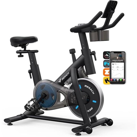 MERACH Exercise Bike with App Tablet Mount Weight Loss