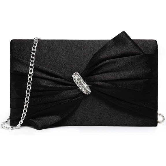 Dasein Women's Satin Bow Clutch Bag for Formal Events