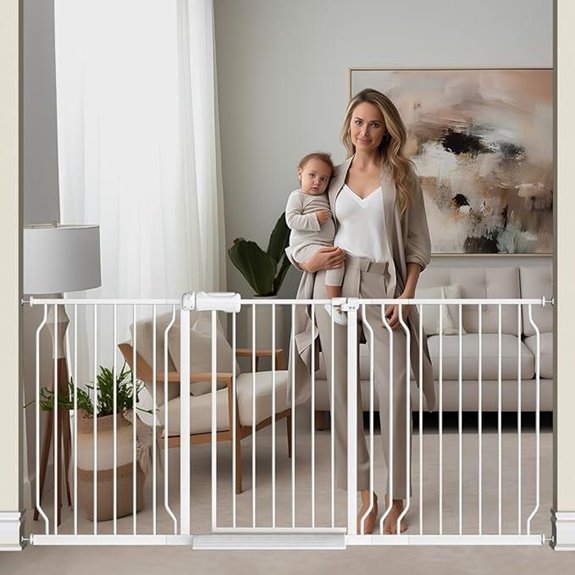 TSAYAWA Extra Wide Baby Gate with Door White