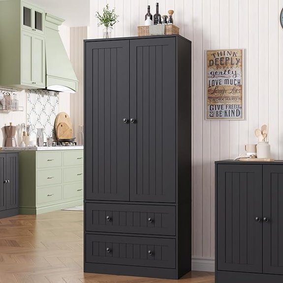65 Farmhouse Storage Cabinet with Adjustable Shelves