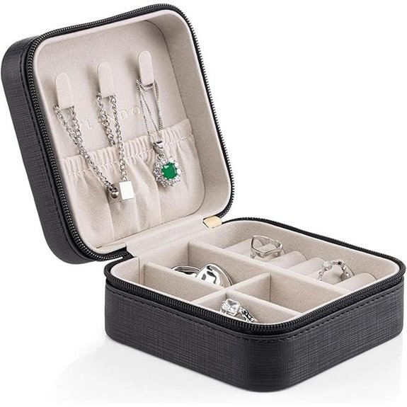 Vlando Faux Leather Travel Jewelry Organizer Case