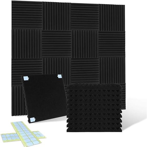 54 Pack Acoustic Foam Panels with Adhesive