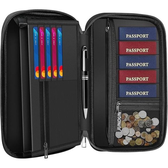 JUNDUN Fireproof Travel Passport Wallet with Pockets
