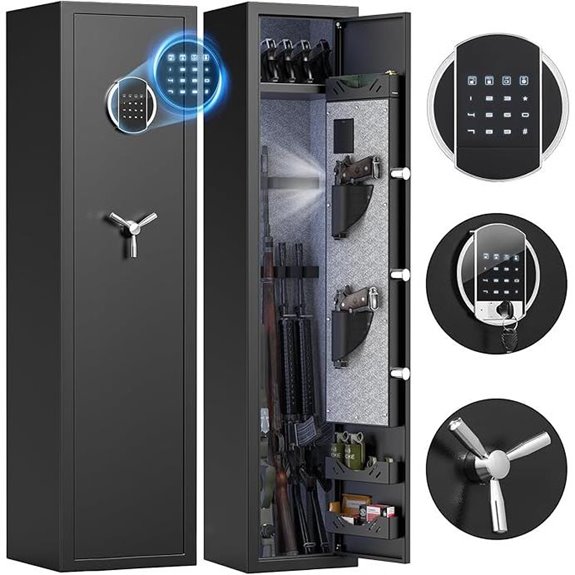 Fireproof Digital Gun Safe with Touchscreen & Alarm