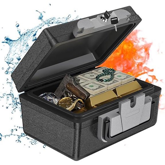 WASJOYE Fireproof Waterproof Portable Safe Box
