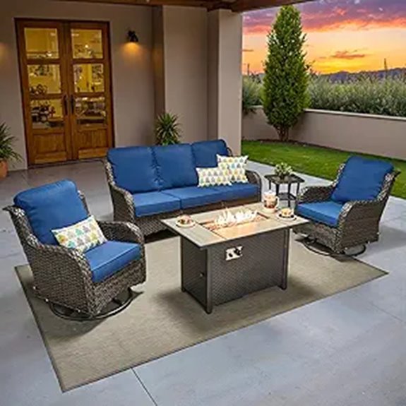 Ovios 5-Piece Outdoor Wicker Patio Furniture Set