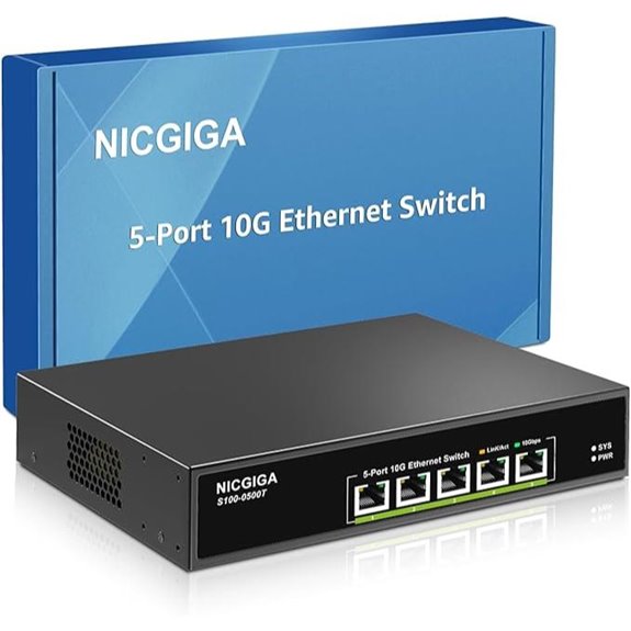 5-Port 10G Ethernet Switch with RJ45 Ports