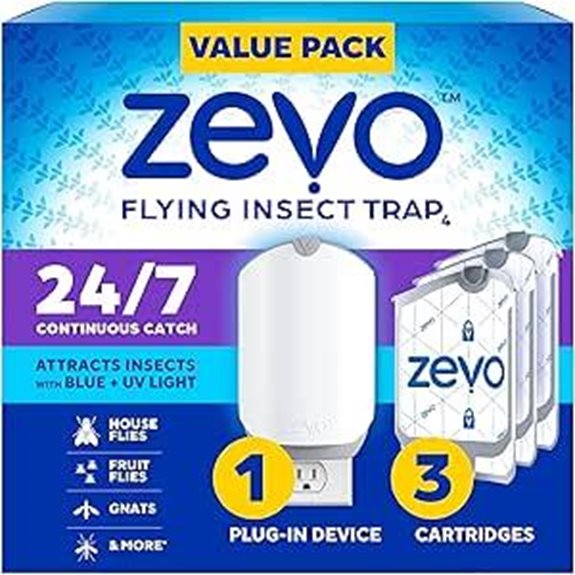 Zevo Flying Insect Trap with 3 Refill Cartridges