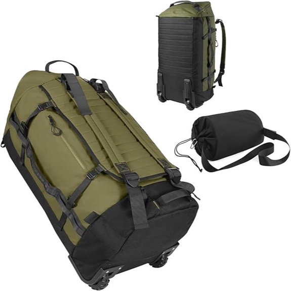 Foldable 85L Rolling Backpack with Shoe Compartment