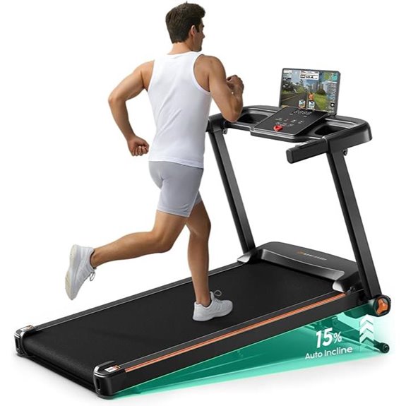 Foldable Treadmill with Incline Bluetooth & Pulse Monitor