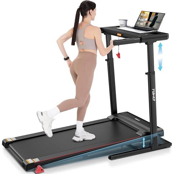 Foldable Treadmill with Desk Bluetooth App 3.5HP