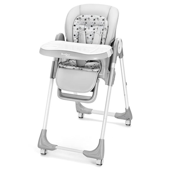 Foldable Baby High Chair with Cushion & Adjustments