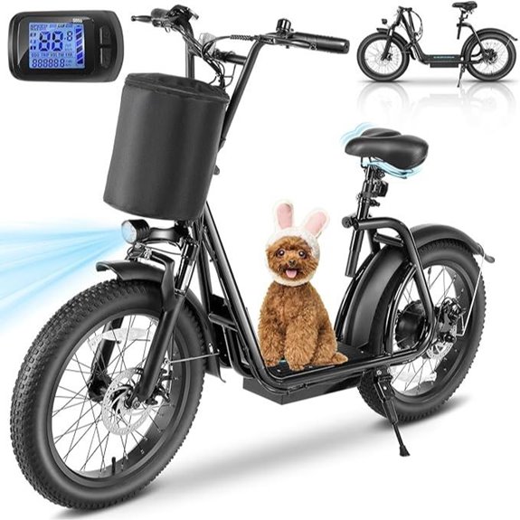 Caroma Foldable Electric Scooter with Seat and Basket