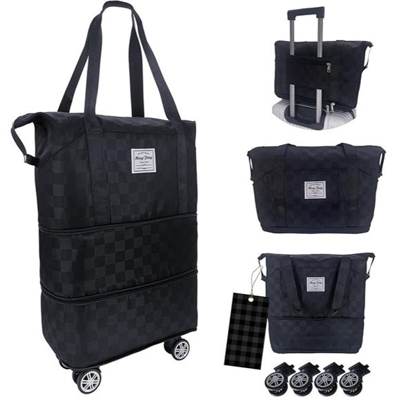Foldable Expandable Duffel Bag with Wheels