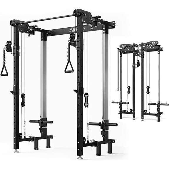 Mikolo Folding Wall-Mount Power Rack with Crossover