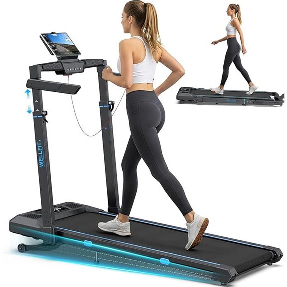 WELLFIT 4-in-1 Foldable Treadmill with App