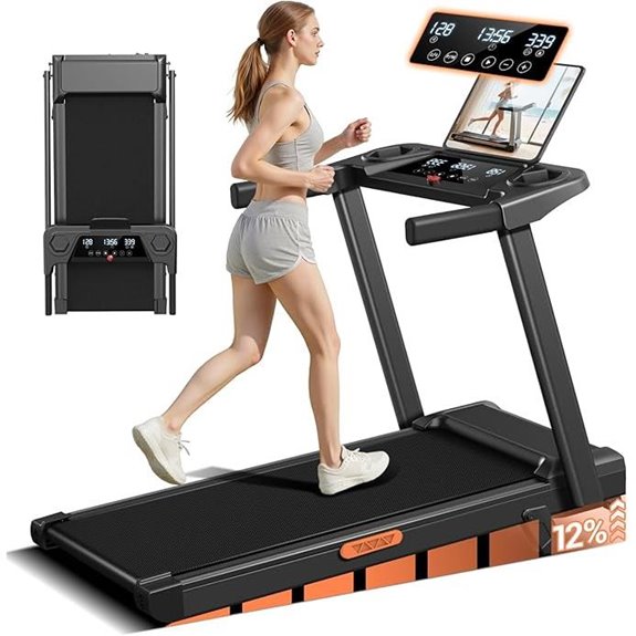 12% Incline Foldable Treadmill with 3.0HP Motor