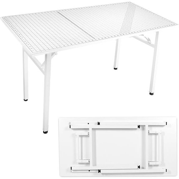 Crutello Folding Sewing and Craft Table with Storage