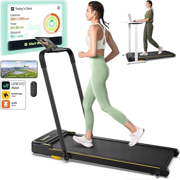 UREVO Strol 2E 2-in-1 Folding Treadmill with App