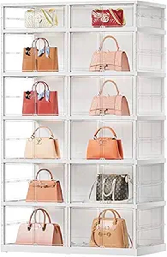 12-Cube Clear Handbag Organizer with Wheels