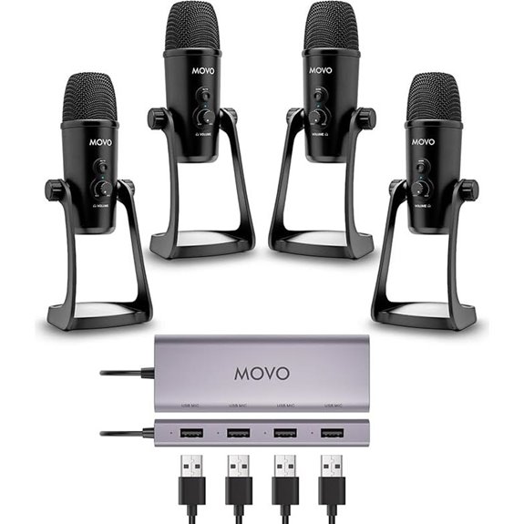 Movo USB Podcast Bundle with 4 Microphones