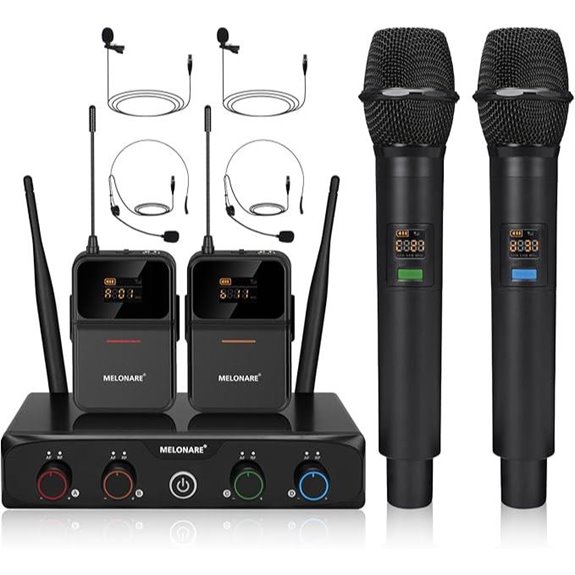 Wireless Microphone System with 4 Mics and Bodypacks