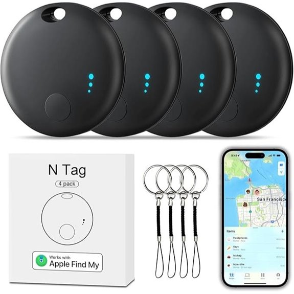 Bluetooth Tracker 4 Pack for Keys Wallet Luggage