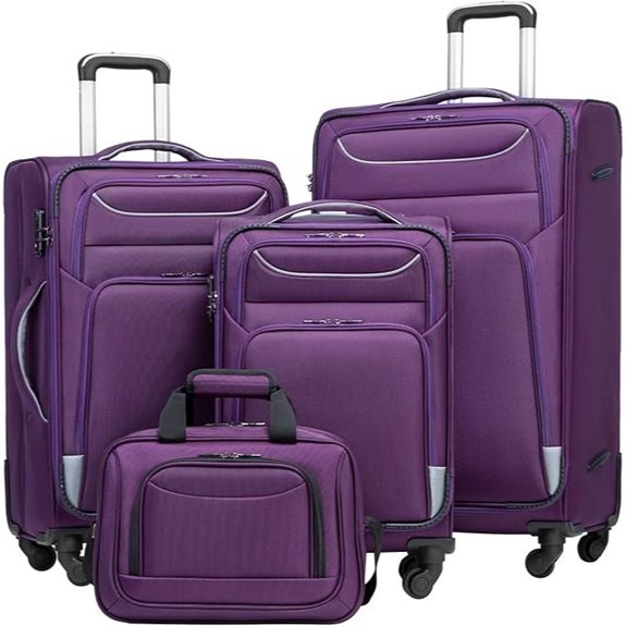 Coolife 4-Piece Spinner Luggage Set with TSA Lock