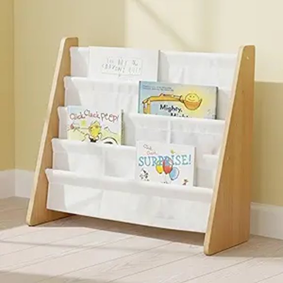 Humble Crew 4-Tier Kids Bookshelf with Deep Pockets