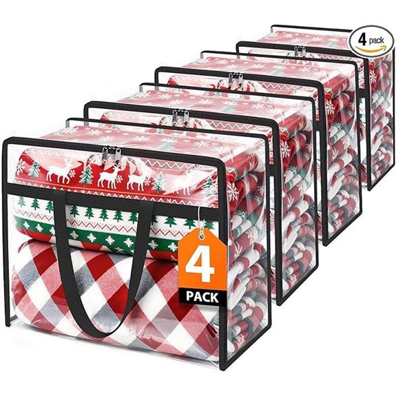 4 Pack Under Bed Storage Bags with Zippers