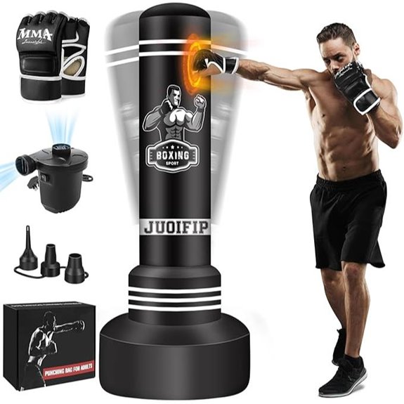 Freestanding Boxing Punching Bag with Gloves and Pump
