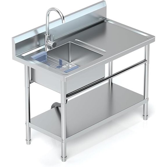 Utility Sink Freestanding Single Bowl Laundry Sink