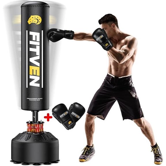 FITVEN Freestanding Punching Bag with Gloves