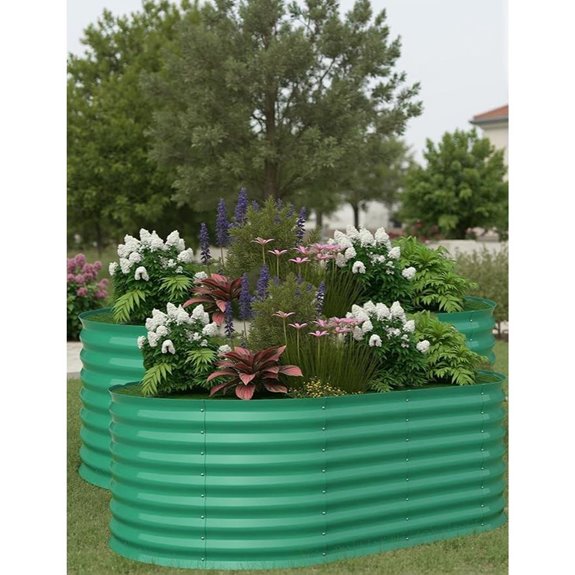 Raised Garden Beds Galvanized Steel Planter Box (2 Pcs)