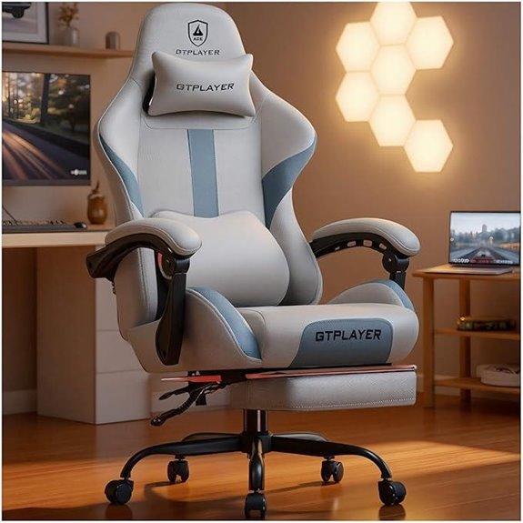 GTPLAYER Gaming Chair with Foot Rest and Lumbar Support