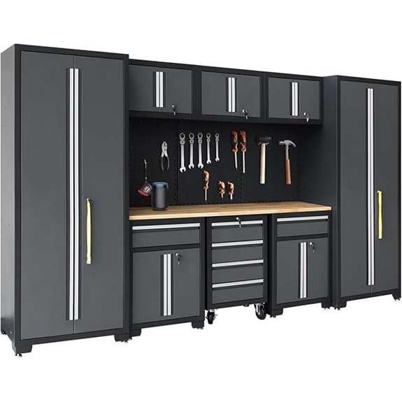 garage storage with workbench