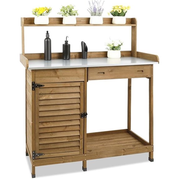 PetsCosset Garden Potting Bench Table with Storage