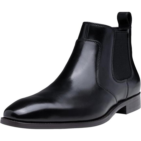 Jousen Men's Leather Chelsea Dress Boots