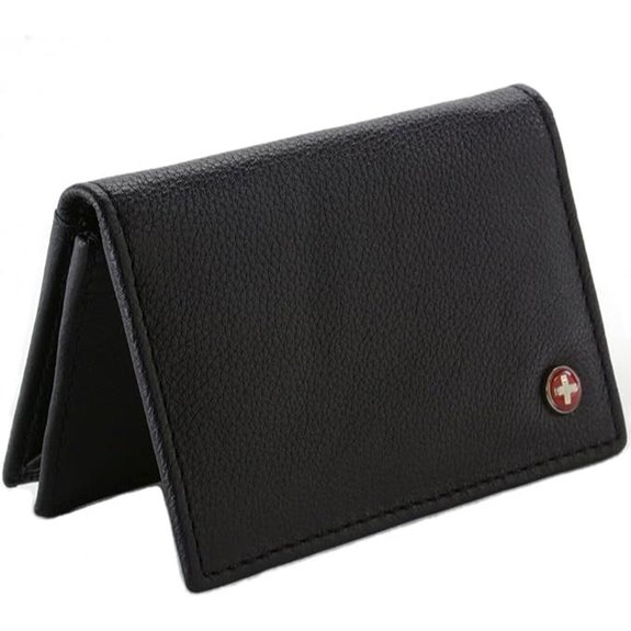 Alpine Swiss Genuine Leather Thin Business Card Case Minimalist Wallet
