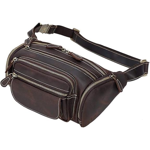TIDING Genuine Leather Fanny Pack for Men
