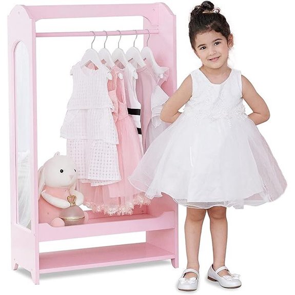 Teamson Kids Girl Dress Up Wardrobe with Mirror