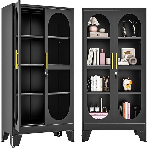 61 Locking Glass Display Cabinet with Shelves