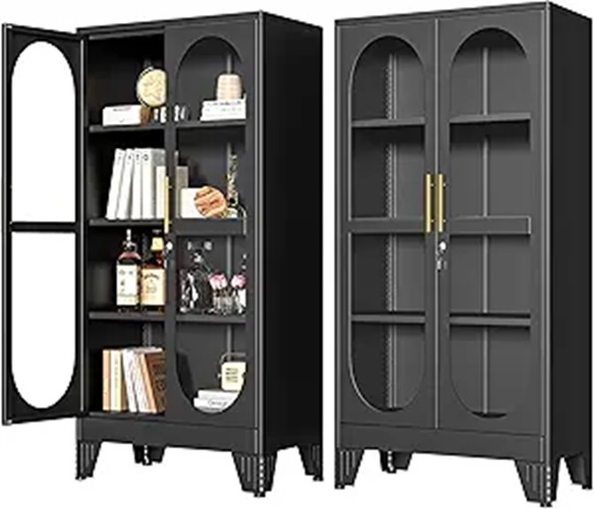61 Locking Glass Display Cabinet with Shelves