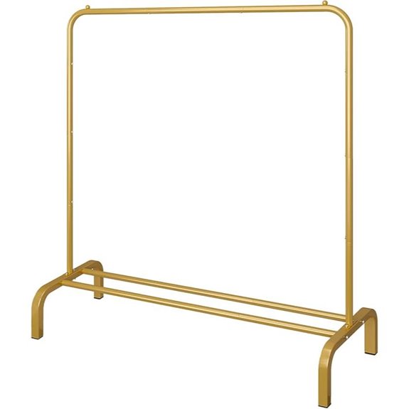 JIUYOTREE Gold Metal Garment Rack with Shelf